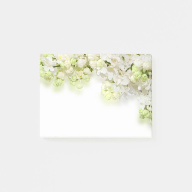 Post-it-Notes-White Flowers Post-it Notes (Front)