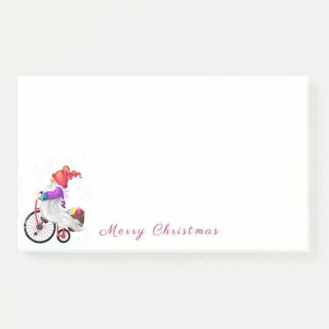 Post-it® Notes with Cute Christmas Gnome (Front)