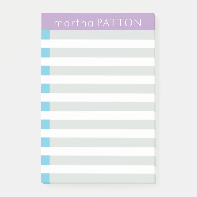 Post-it® Notes With Taupe Stripes (Front)