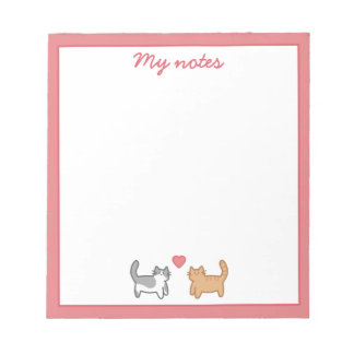 Post it of lovestruck kittens notepad