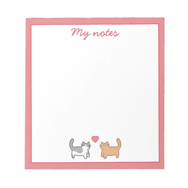 Post it of lovestruck kittens notepad (Front)