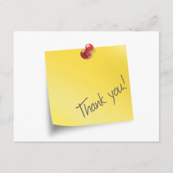 Post It Thank You Postcard by awesometees at Zazzle