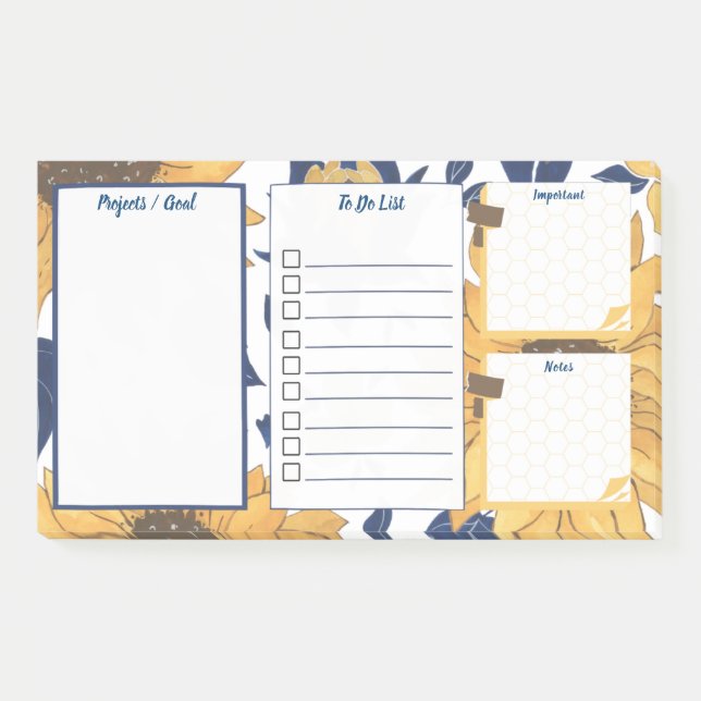 Post-it® To Do List Notes Original Flower Sunflowe (Front)