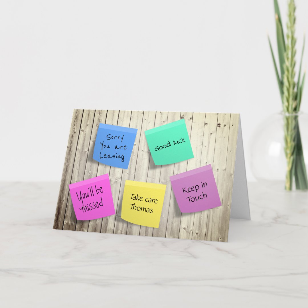 Post-its Goodbye Good Luck Card | Zazzle