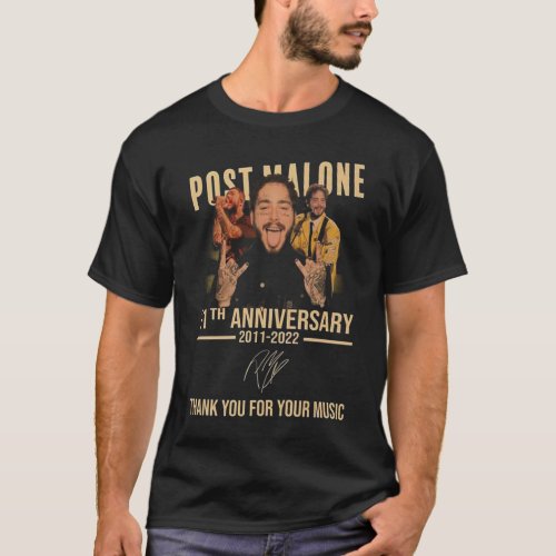 Post Malone Anniversary Signatures T_Shirt