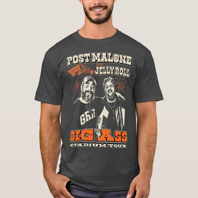 Post Malone Jelly Roll Concertour Album Cover Post T-Shirt (Front)