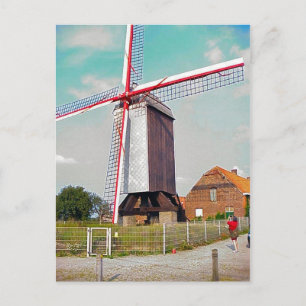 Post Mill at a farm Postcard