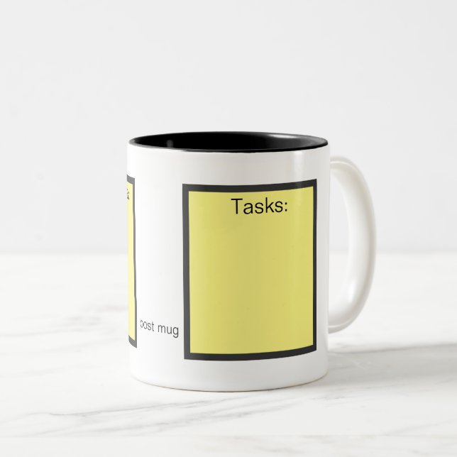 Post Mug: Reusable Coffee Mug for Dry-Erase Marker (Front Right)