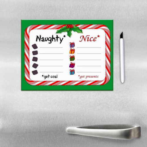 Post Names Naughty or Nice  Magnetic Dry Erase Sheet