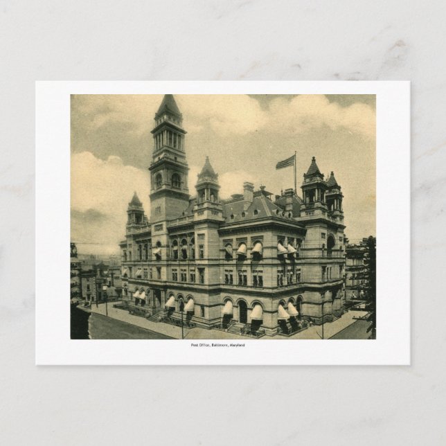 Post Office, Baltimore, Maryland Vintage Postcard (Front)