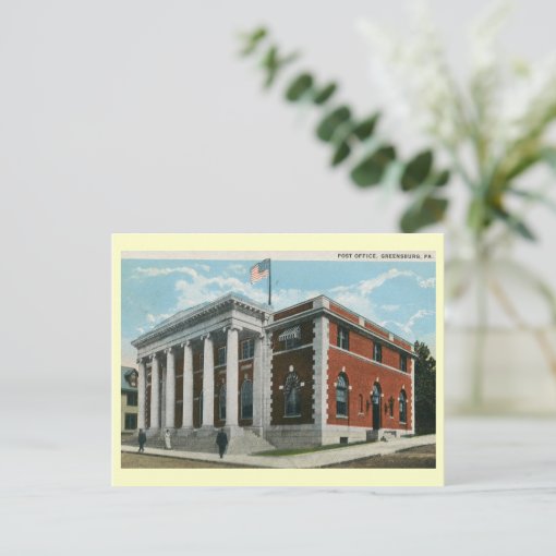 Post Office, Greensburg, Pennsylvania Vintage Postcard Zazzle
