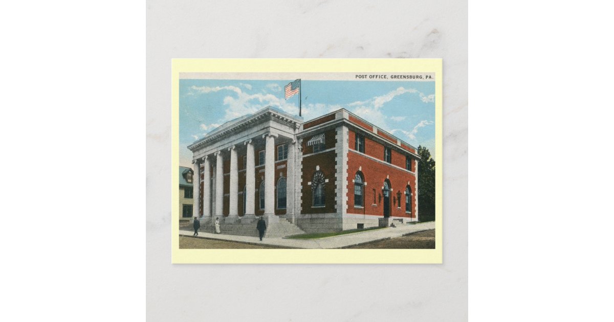 Post Office, Greensburg, Pennsylvania Vintage Postcard Zazzle