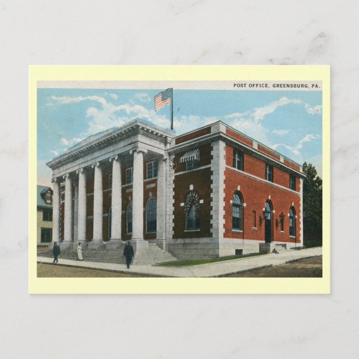 Post Office, Greensburg, Pennsylvania Vintage Postcard Zazzle