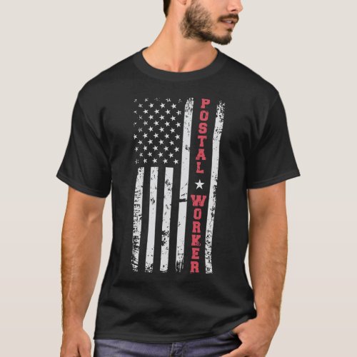 Post Office Patriotic Postal Worker American Flag T_Shirt