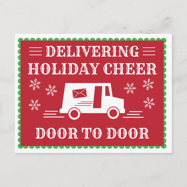 Post Office Postal Worker Holiday Thank You Postcard (Front)