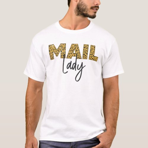 Post Office Postal Worker Mail Lady Leopard T_Shirt