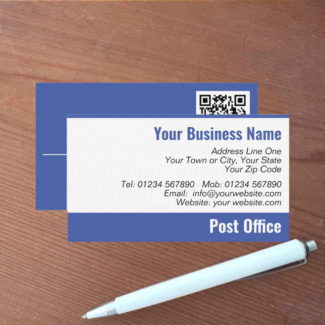 Post Office QR Code Business Card | Zazzle