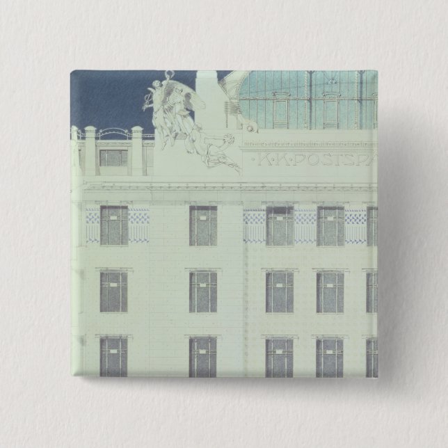 Post Office Savings Bank, Vienna Pinback Button (Front)