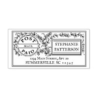 Post Paid Floral Postal Elegant Return Address