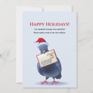 Post Pigeon Moved Flat Holiday Card