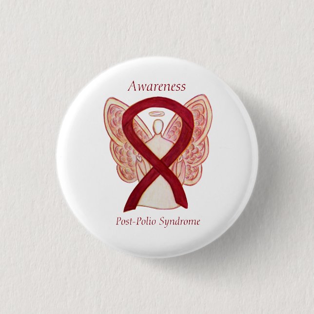 Post-Polio Syndrome Angel Awareness Ribbon Pins (Front)