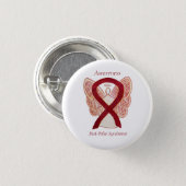 Post-Polio Syndrome Angel Awareness Ribbon Pins (Front & Back)
