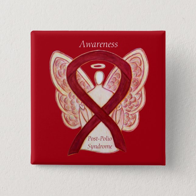 Post-Polio Syndrome Angel Awareness Ribbon Pins (Front)