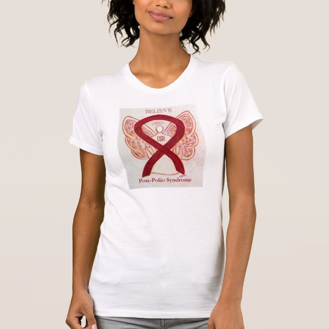Post-Polio Syndrome Awareness Ribbon Angel Shirt (Front)