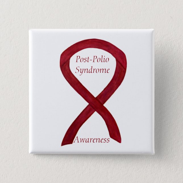 Post-Polio Syndrome Awareness Ribbon Custom Pins (Front)
