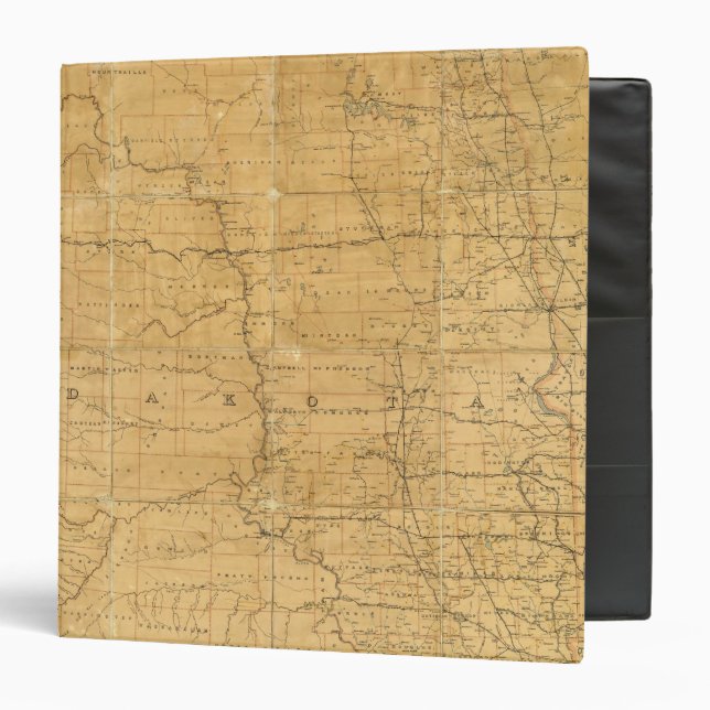 Post route map of the Territory of Dakota Binder (Front/Inside)