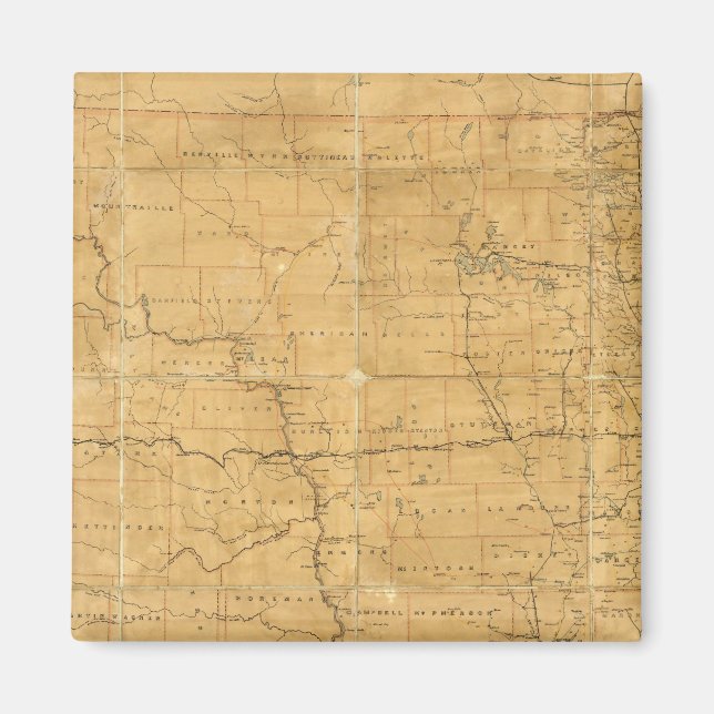 Post route map of the Territory of Dakota Magnet (Front)