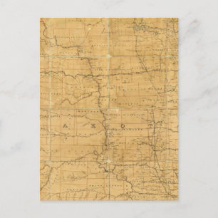 Post route map of the Territory of Dakota Postcard