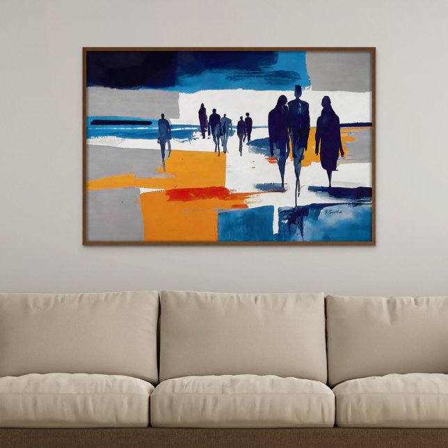 Post-Storm Wanderers – Abstract Figures Canvas Print (Post-Storm Wanderers – Abstract Figures)