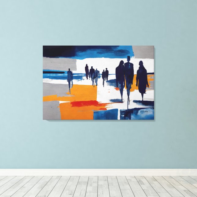 Post-Storm Wanderers – Abstract Figures Canvas Print (Insitu(Wood Floor))