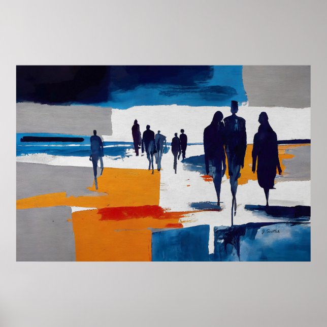 Post-Storm Wanderers – Abstract Figures Poster (Front)