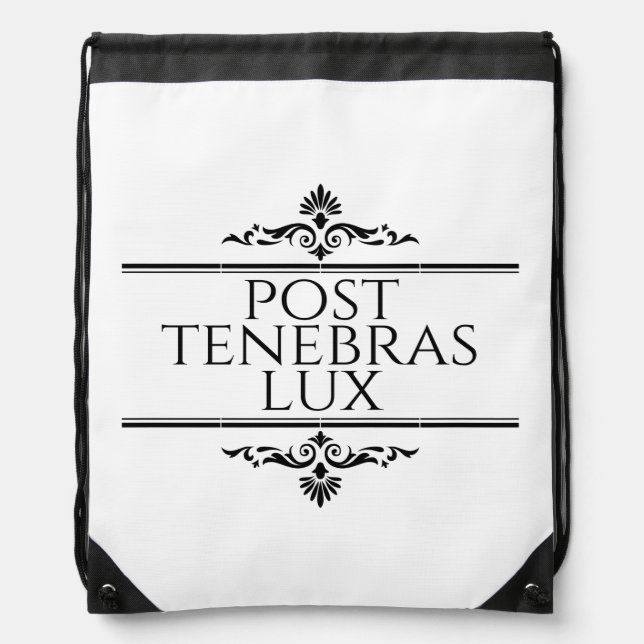 Post Tenebras Lux Drawstring Bag (Front)