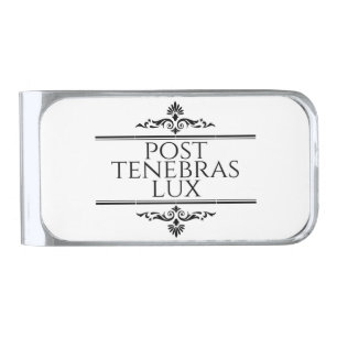 Post Tenebras Lux Silver Finish Money Clip