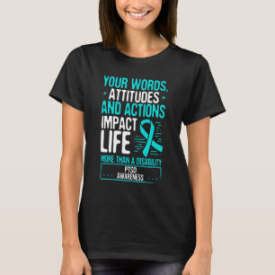 Post Traumatic Stress Disorder Month Teal Ribbon T-Shirt