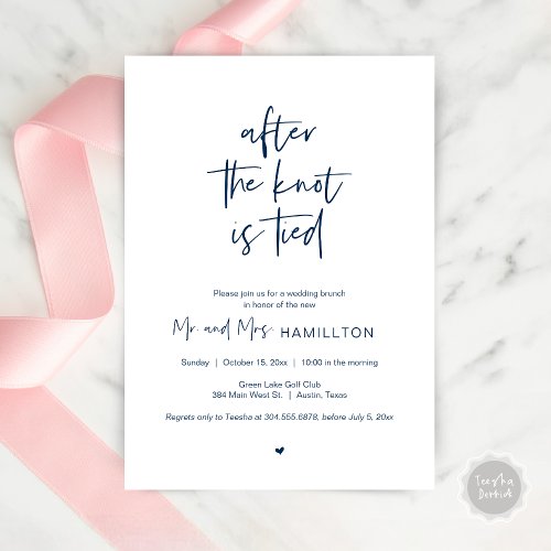 Post wedding Brunch After the knot is tied Invita Invitation