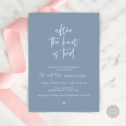 Post wedding Brunch After the knot is tied Invita Invitation