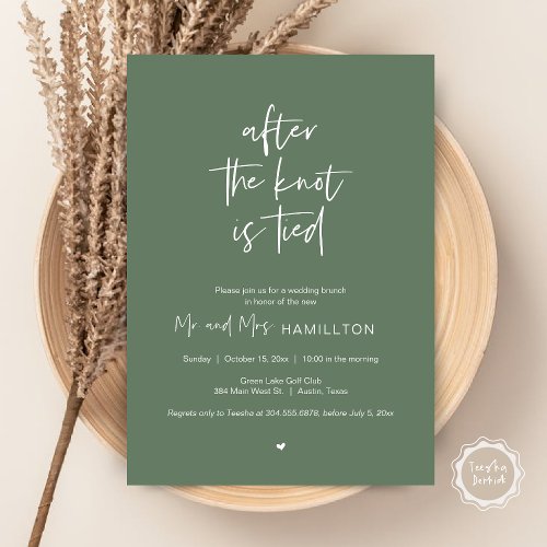 Post wedding Brunch After the knot is tied Invita Invitation