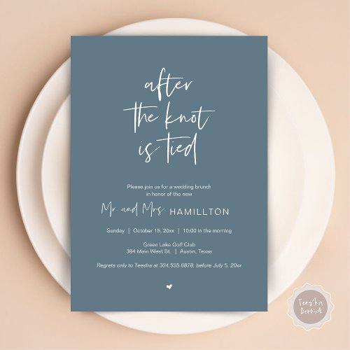 Post wedding Brunch After the knot is tied Invita Invitation
