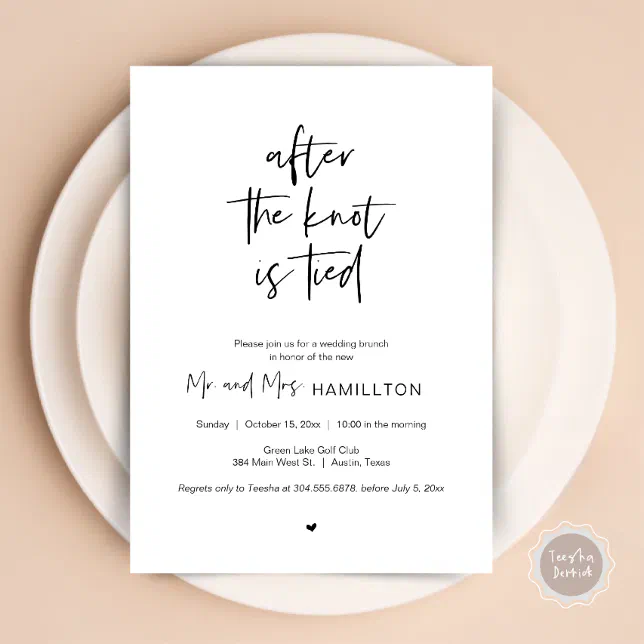 Post wedding Brunch, After the knot is tied Invitation | Zazzle