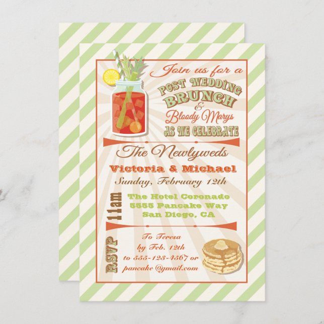 Post Wedding Brunch and Bloody Marys Invitation (Front/Back)