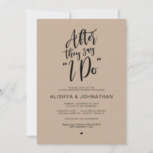 Post Wedding Brunch, Brown Kraft, Black Script Invitation