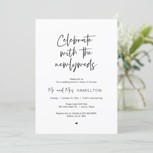 Post wedding Brunch Celebrate with newlyweds Invitation