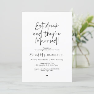 Post wedding Brunch, Eat, drink and married Invitation