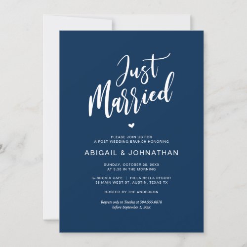 Post wedding Brunch Eat Just Married Invitation