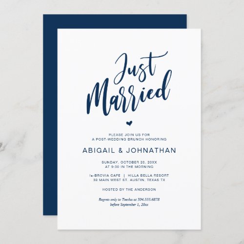 Post wedding Brunch Eat Just Married Invitation