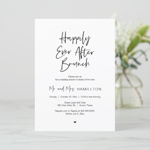 Post wedding Brunch Happily Ever After Brunch Invitation